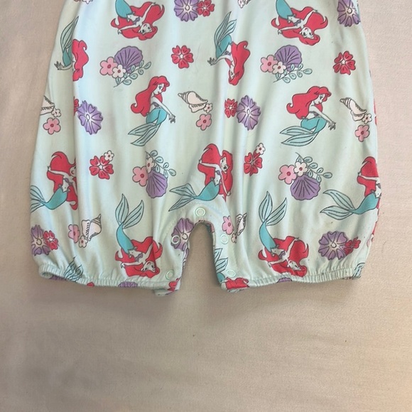 Disney - Little Mermaid Ariel Floral Romper - Mint and Red - Picture 4 of 6